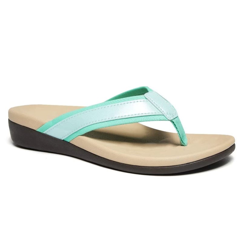 MEGNYA Comfortable Orthopedic Flip Flops for Women, Best Plantar Fasciitis Sandals for Flat Feet with Arch Support, Thong Sandals for walking Beach Mint Size 8 - Image 1